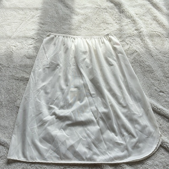 Vintage French Maid White Slip Skirt | Lace Trim | Y2K Lingerie | Coquette - Picture 2 of 5